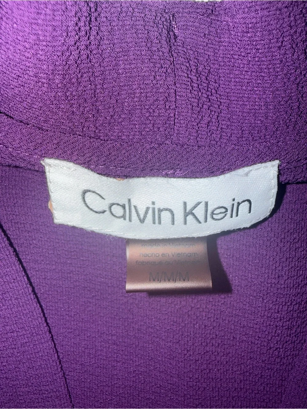 Calvin Klein Deep Purple Short-Sleeve Blouse